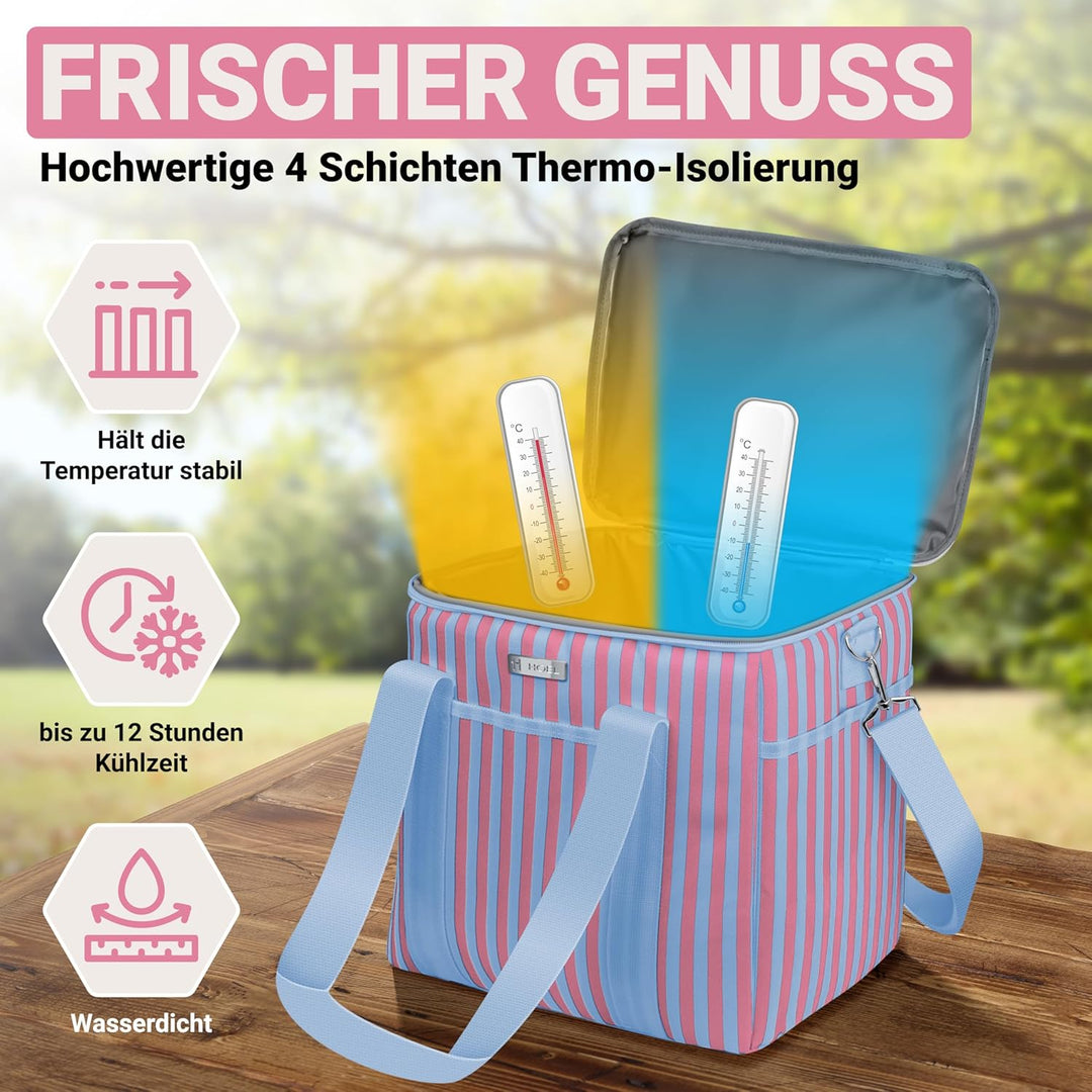 HOEL Kühltasche gross 20L &amp; 30L faltbar - Isolierte Thermotasche - Lunchtasche wasserdicht &amp; auslauf