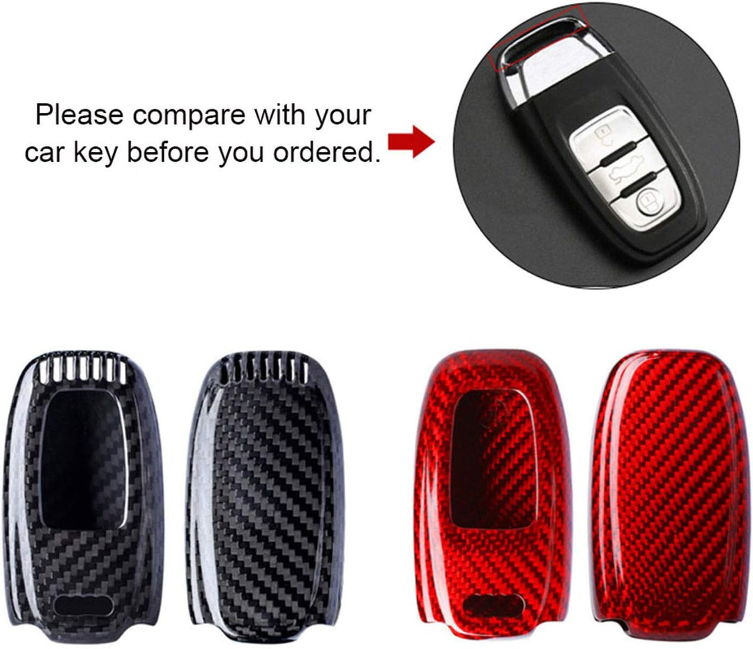 Kwak's Autoschlüssel Abdeckung für Audi ，Fall Halter Glasfaser 3 Taste Car Key Case Kompatibel für A