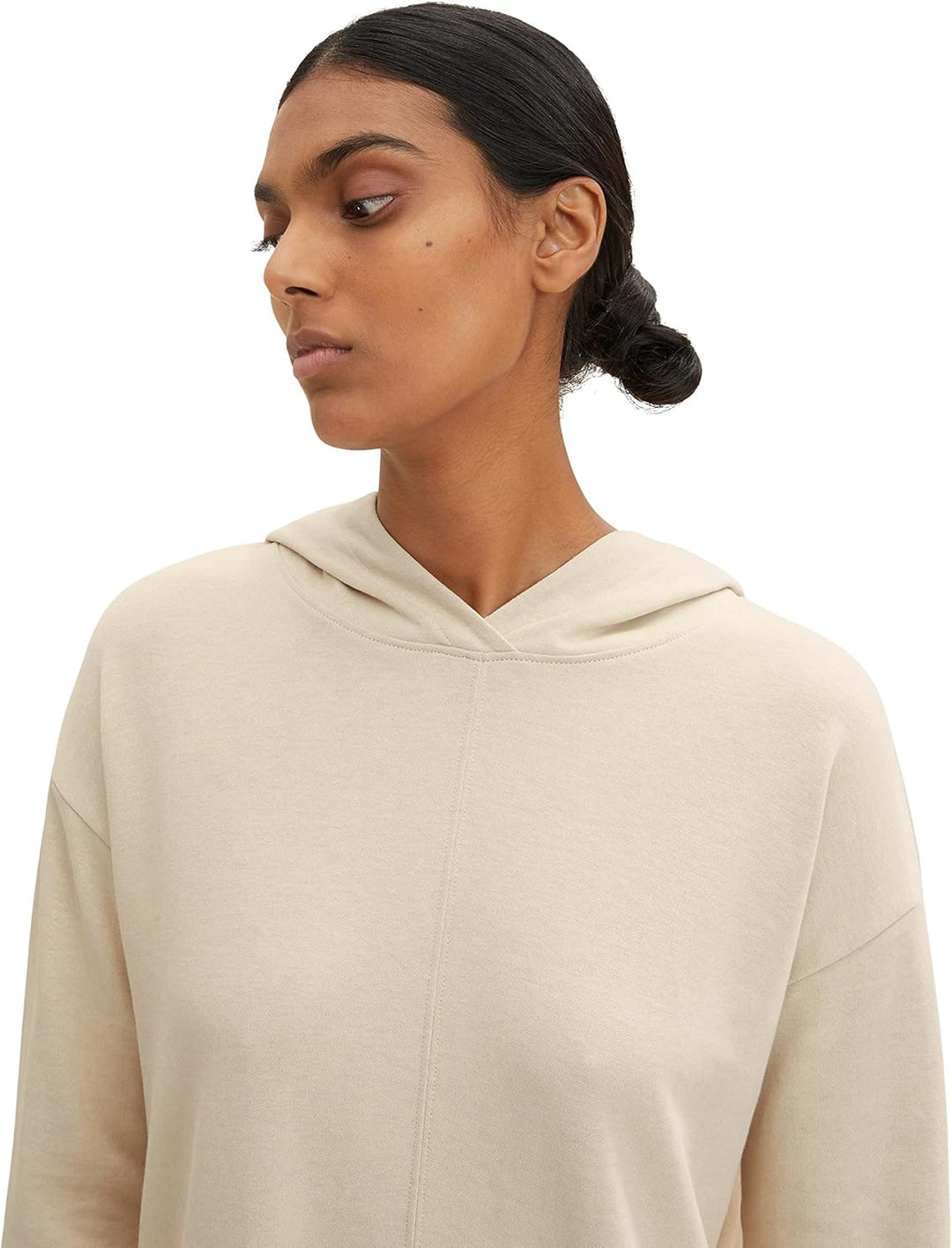 TOM TAILOR Damen Kleid mit Kapuze, 28130 - Soft Buttercream