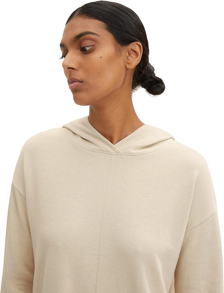 TOM TAILOR Damen Kleid mit Kapuze, 28130 - Soft Buttercream