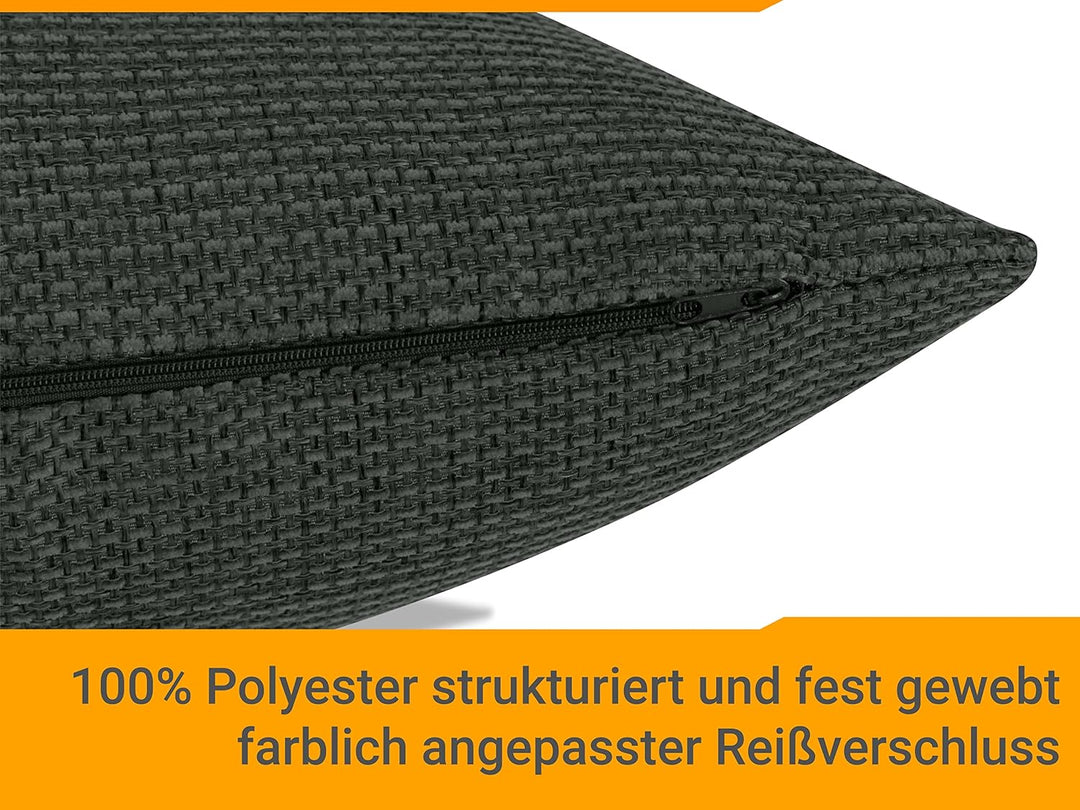 Kissenhülle mit Struktur-Muster - Polsteroptik 617.767, 1 Stück - Kissenhülle 60 x 60 cm, anthrazit
