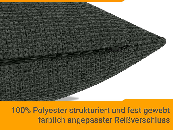Kissenhülle mit Struktur-Muster - Polsteroptik 617.767, 1 Stück - Kissenhülle 60 x 60 cm, anthrazit