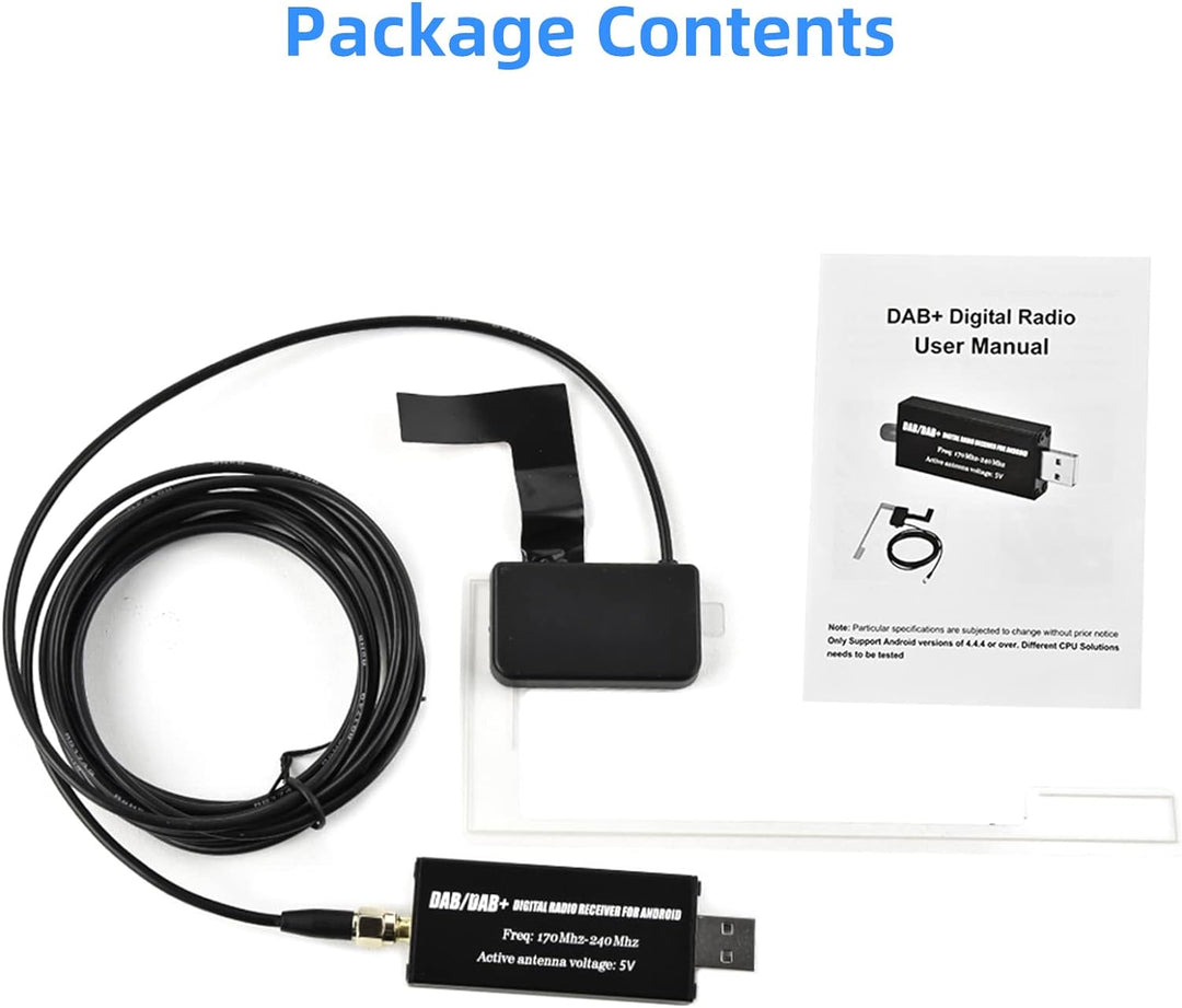 Podofo DAB/DAB+ Digitaler Radioempfängeradapter DAB+ Radio Tuner Empfänger mit Antenne+SMA Glass Ant