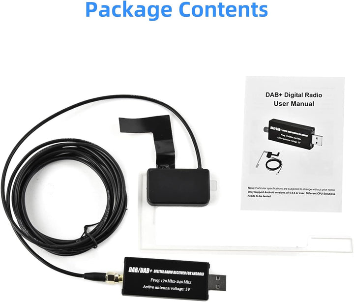 Podofo DAB/DAB+ Digitaler Radioempfängeradapter DAB+ Radio Tuner Empfänger mit Antenne+SMA Glass Ant