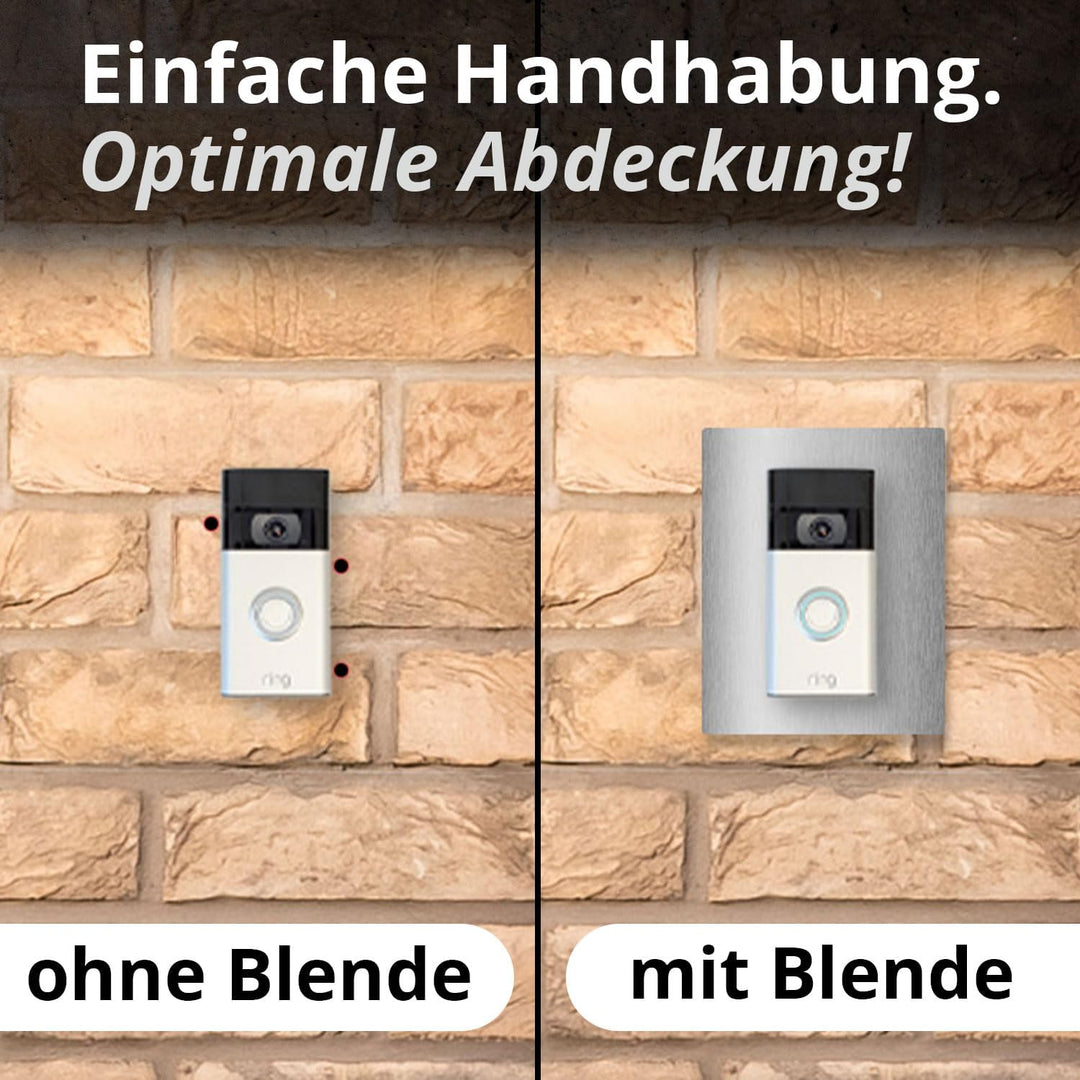 iSecur Blende passend für Ring Akku-Videotürklingel aus Edelstahl I Video-Doorbell 2. Gen 3 Plus 4 (