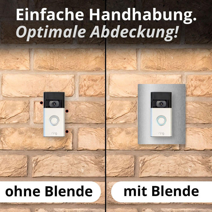 iSecur Blende passend für Ring Akku-Videotürklingel aus Edelstahl I Video-Doorbell 2. Gen 3 Plus 4 (