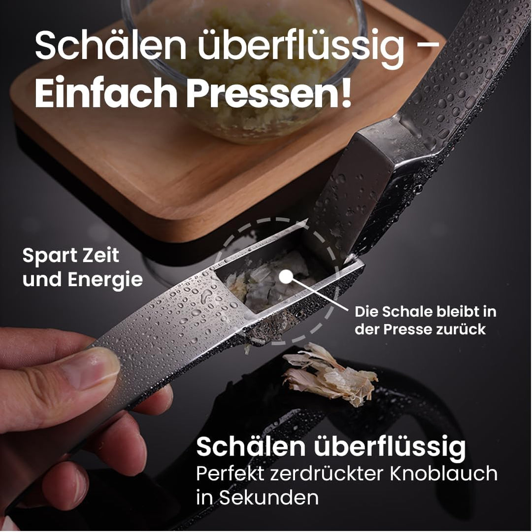 Knoblauchpresse Edelstahl - Ideal für grobes Knoblauchhack in Herzform | Knoblauch Presse für Knobla