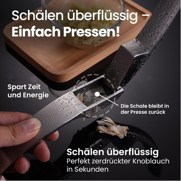 Knoblauchpresse Edelstahl - Ideal für grobes Knoblauchhack in Herzform | Knoblauch Presse für Knobla