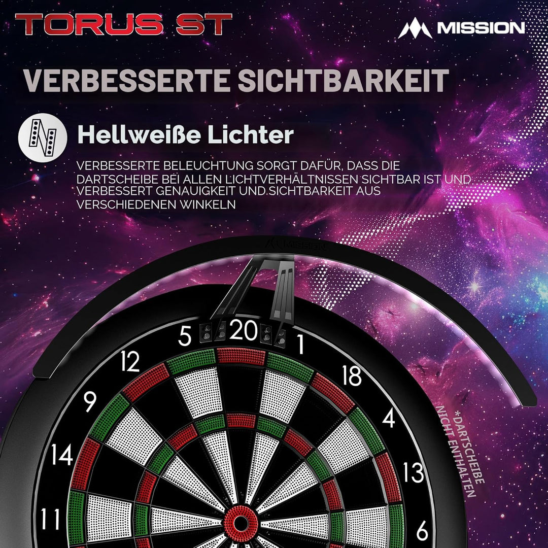 Mission Torus ST Elektronisches Dartboard Beleuchtung
