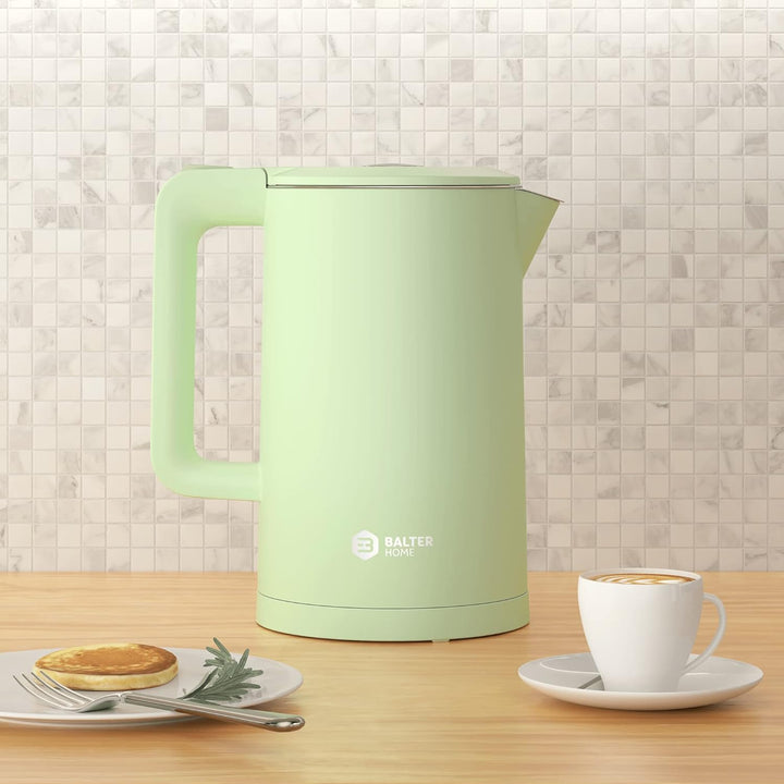 Balter Wasserkocher Edelstahl WK-4, 1,7 Liter, elektrischer Wasserkocher, Doppelwand Design, BPA fre