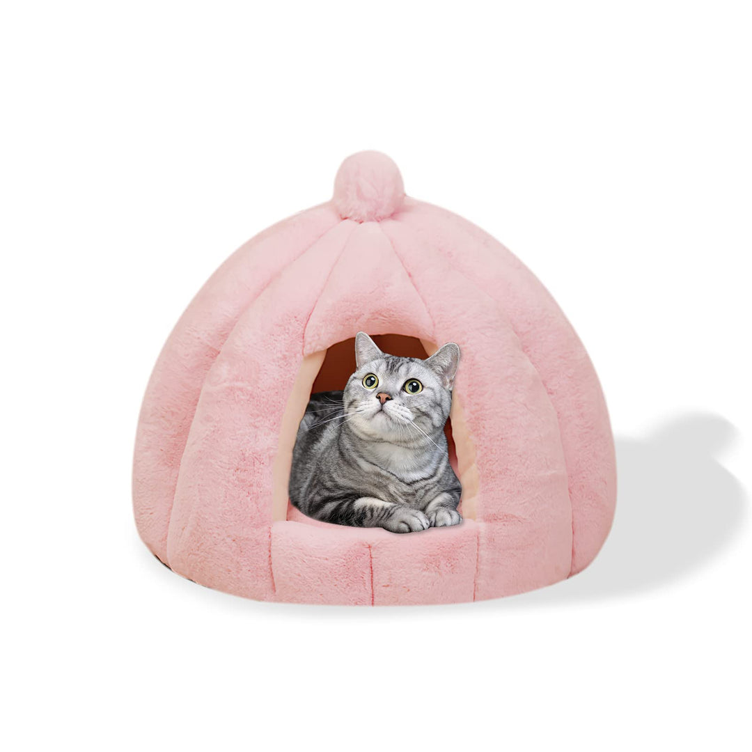 Galatée Katzenhöhlenbett, Waschbares Katzenkissenbett Mit rutschfeste Unterseite, Haustierbett Mit A