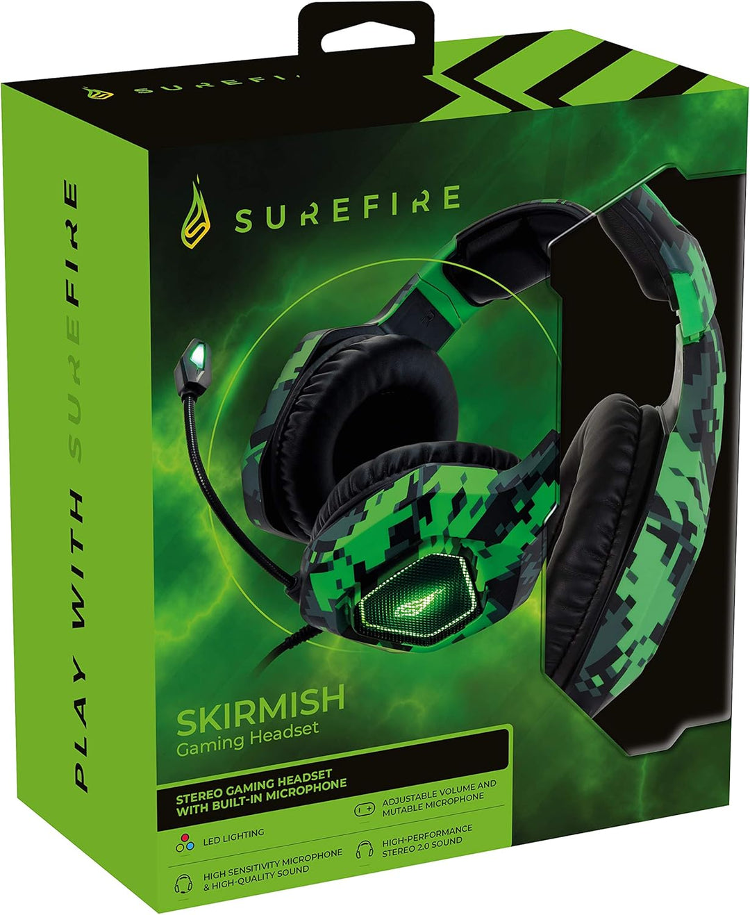 SureFire Skirmish Gaming Headset, Headset PC & Playstation & Xbox, Gaming Kopfhörer, 390g, mit Stere