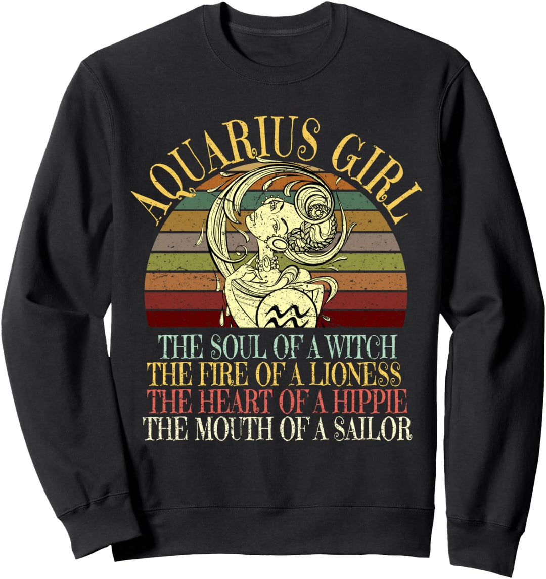 Aquarius Girl Zodiac January February Birthday Women Gift Sweatshirt