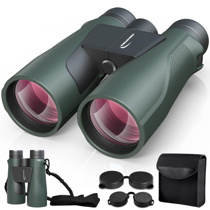 15x56 HD Fernglas Erwachsene - Aurosports Large View Fernglas mit klaren Low Light Vision - Leichtge