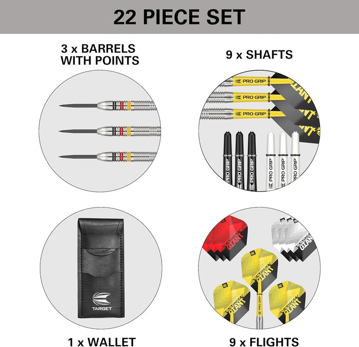 Target Darts Gabriel Clemens 22G/23G/24G Wolfram Stahlspitze Dart Satz Dartpfeile - 9 Pro Grip Schäf