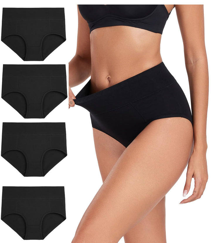 wirarpa Unterhosen Damen Baumwolle Unterwäsche Frauen Taillenslip Hohe Taille Slip 5er Pack L Dunkle