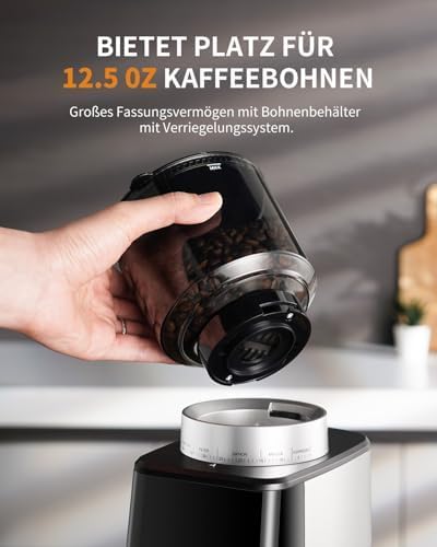 SHARDOR Kaffeemühle Elektrisch mit 51 Mahlgraden, LED-Touchpanel, Elektrische Kaffeemühle Siebträger