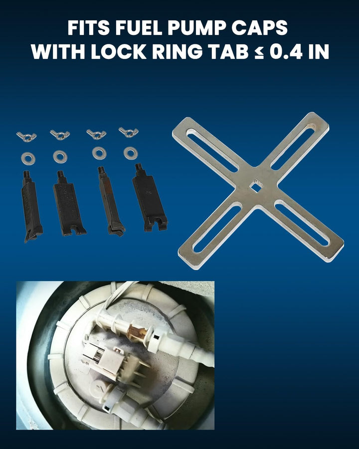 DPTOOL Verstellbarer Schraubenschlüssel für Kraftstofftankdeckel, 4 Backen, Tankgeberschlüssel Einst