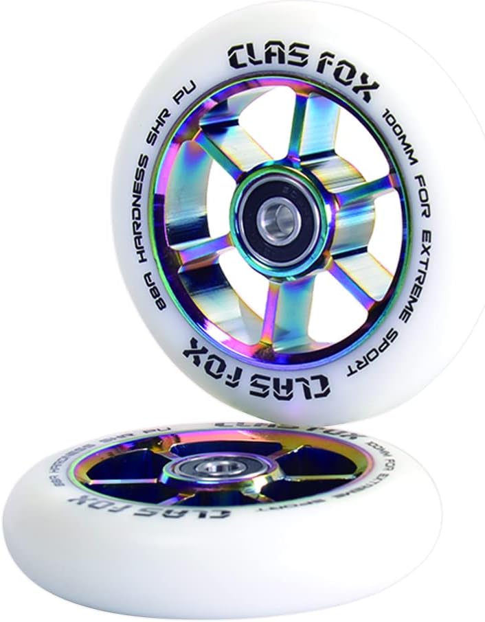CLAS FOX Pro Stunt Scooter Rollen Roller Räder Wheels 100mm EIN Paar mit ABEC-9 Kugellager CNC Metal