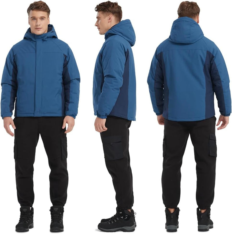 Herren-Skijacke, wasserdichte Outdoor-Jacke, winddichte Wanderjacke für Herren, Fleece-Futter, abneh