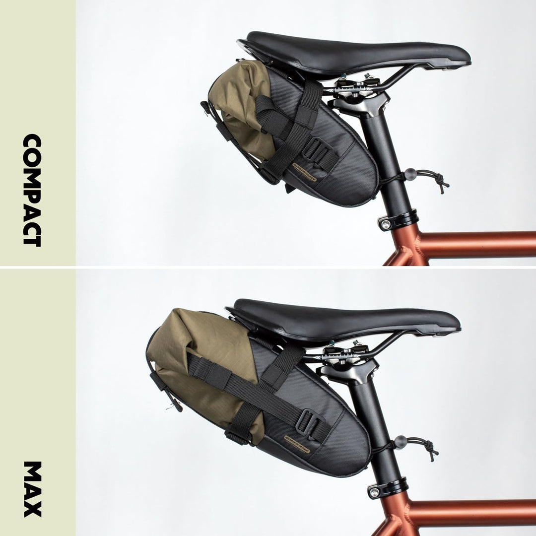 GORIX Fahrrad-Satteltasche, wasserdicht, erweiterbar, Rollentyp, 3 l, langlebig, leicht, für Rennrad