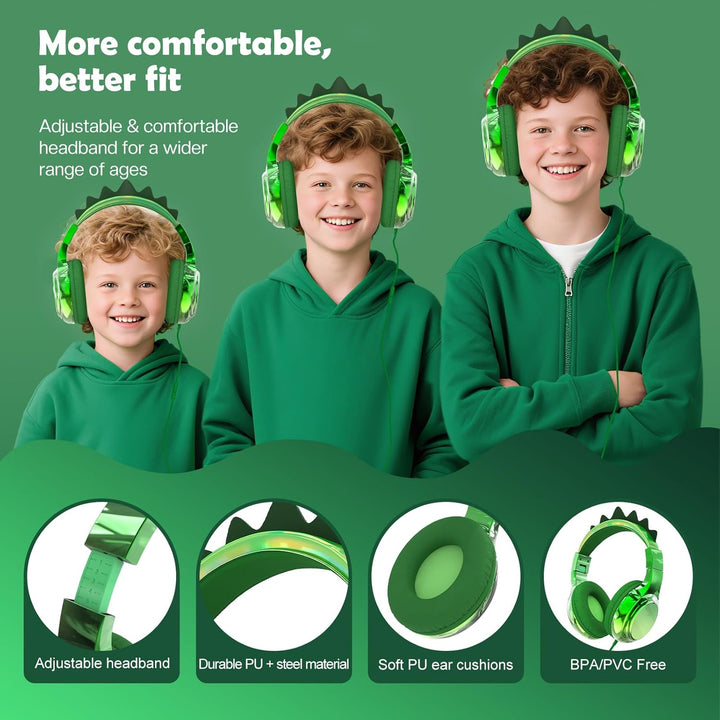 JYPS Kinder Kopfhörer, Kopfhörer Kinder mit Kabel, 85/94dB Lautstärkenbegrenzer, Audio-Sharing, Falt