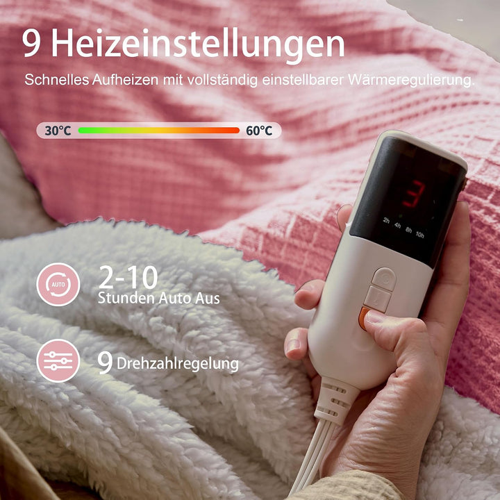 Texciting Heizdecke 150X200cm,Wärmedecke mit Abschaltautomatik,Rosa | Wärmedecke Elektrisch Maschine