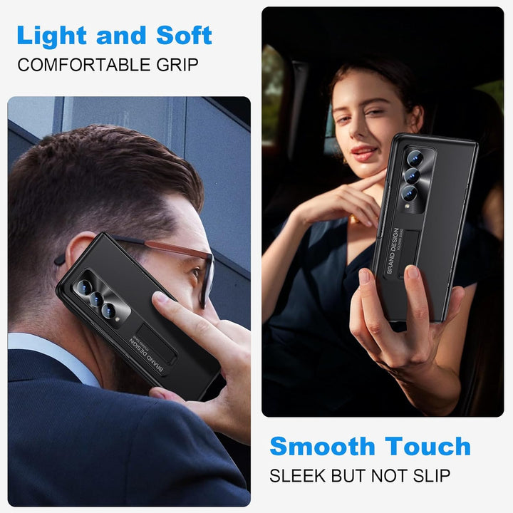 spoovcto for Samsung Fold3 Ständer Hülle： Privatsphäre Bildschirmschutz & Scharnier Schutz & Display
