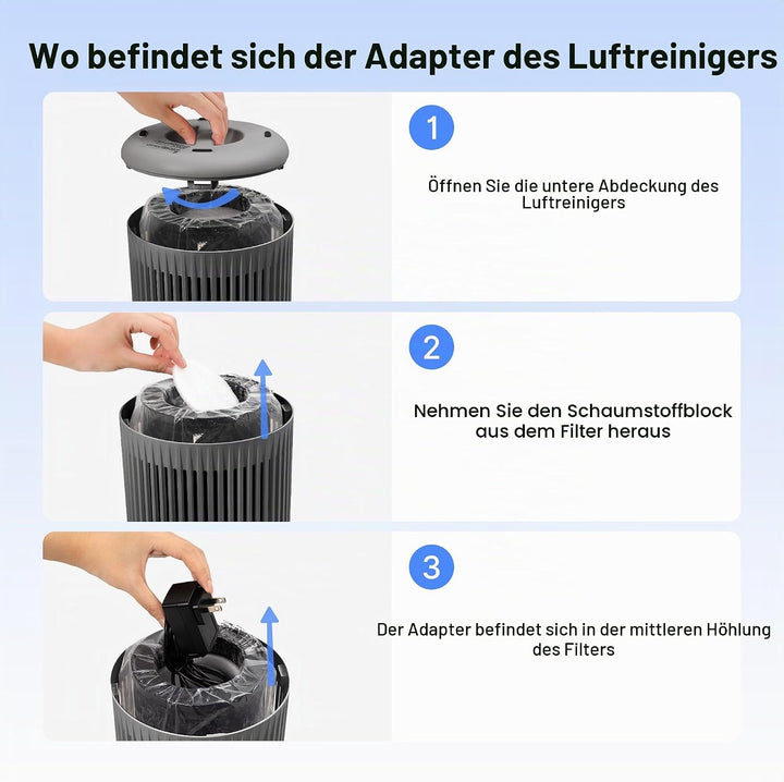 Luftreiniger für Schlafzimmer Zuhause, Luftreiniger Allergiker für Schlafzimmer Büro Raucherzimmer,