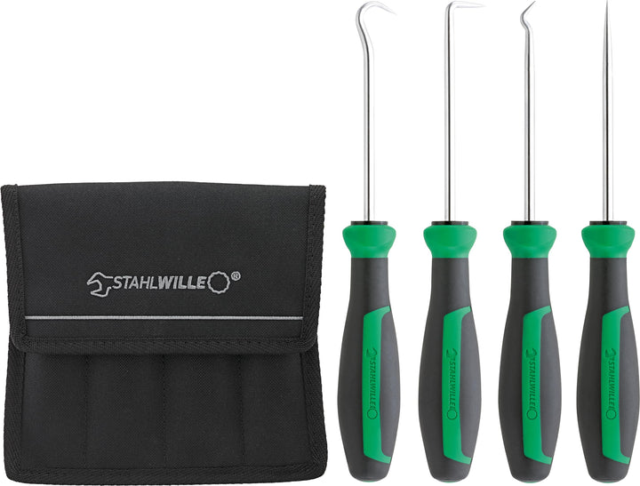 STAHLWILLE Hakenwerkzeug Set 155 mm 4-tlg. | universell einsetzbar u.a. für Dichtungen | in Textilta