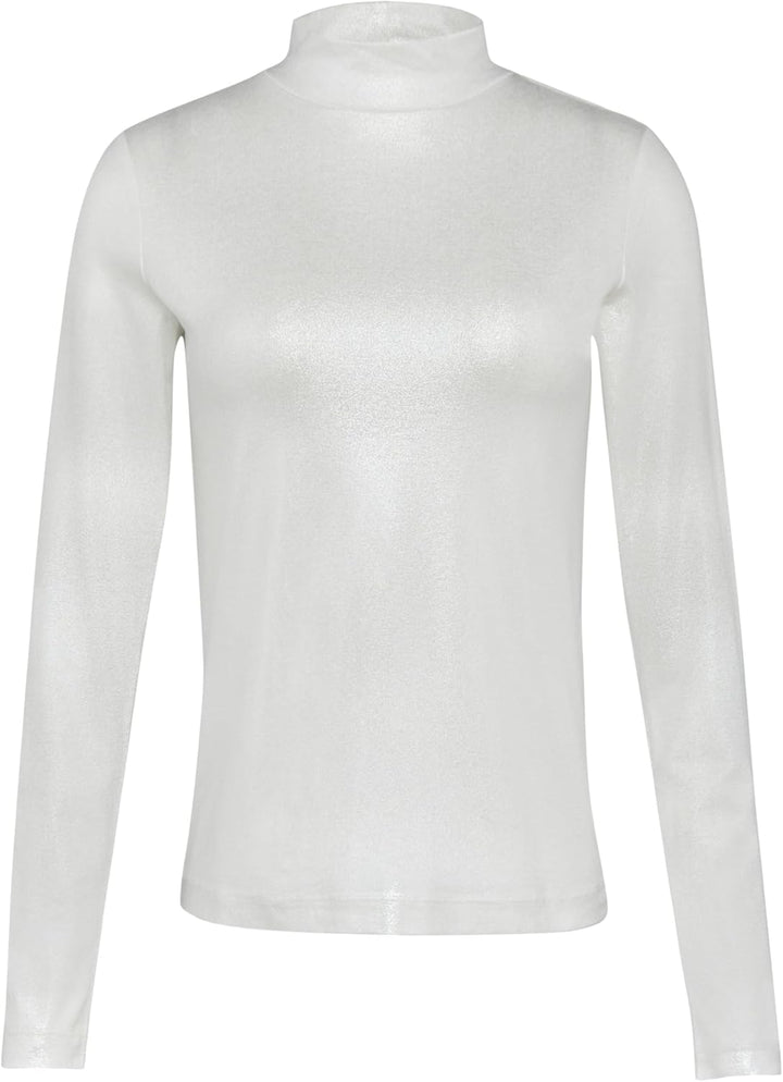 s.Oliver Damen 2156422 Langarmshirt mit Stehkragen (1er Pack) 44 0010_silber, 44 0010_silber