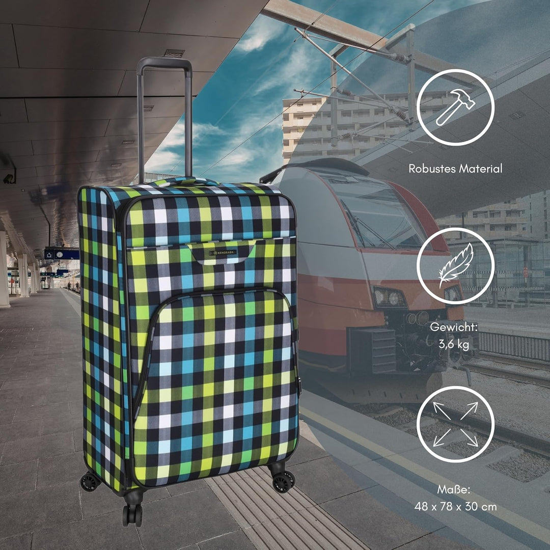 Reisetrolley SoftLITE 4w | Koffer aus strapazierfähigem Polyester | Leichter Trolley mit Vier Doppel