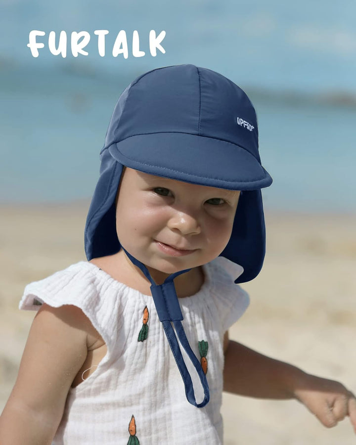 FURTALK Baby Sonnenhut mit Nackenklappe Kleinkind Kinder UPF 50+ Einstellbare Jungen Mädchen UV-Schu