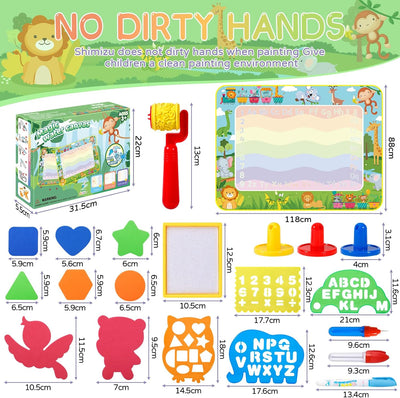 DICLLY 120x90cm Super Gross Aqua Doodle Matte - Wasser Malmatte für Kinder 1-6 Jahre,Magic Zeichenma