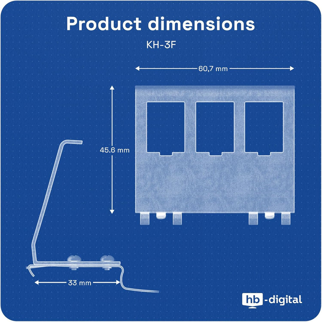 hb-digital Set: 12X CAT.7 Keystone RJ45 Modul + 4X Hutschienenadapter Metall Keystone-Halterung für