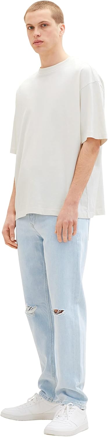 TOM TAILOR Denim Herren Loose Fit Jeans 30W / 34L 10117 - Used Bleached Blue Denim, 30W / 34L 10117