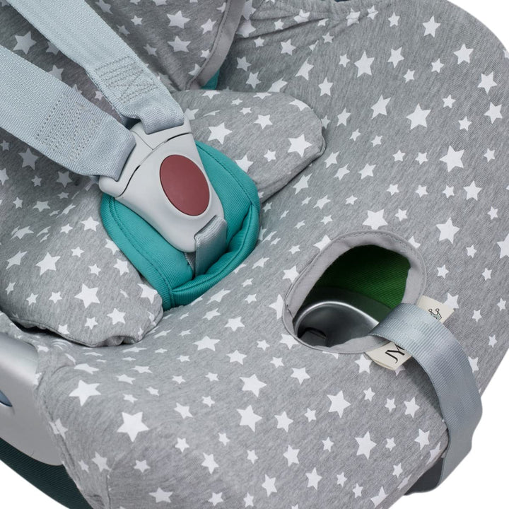 JYOKO KIDS Bezug für Autositz kompatibel mit Cybex Aton Cloud- Q-M-2-4-5, aus Baumwolle (Aton Q, Whi