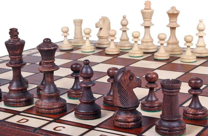 Sunrise Chess & Games Hochwertige dekorative handgefertigte hölzerne Schach Set Amsterdam 40cm x 40c