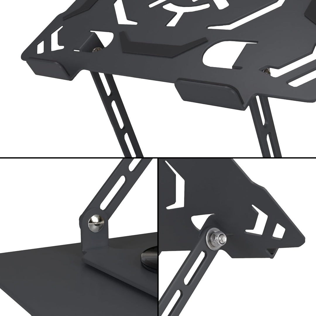 ENHANCE R1 Drehbarer Laptopständer mit 3 Kabelhaltern - Verstellbarer Metallständer mit Kühldesign,