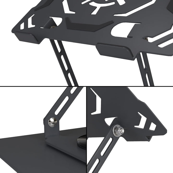 ENHANCE R1 Drehbarer Laptopständer mit 3 Kabelhaltern - Verstellbarer Metallständer mit Kühldesign,