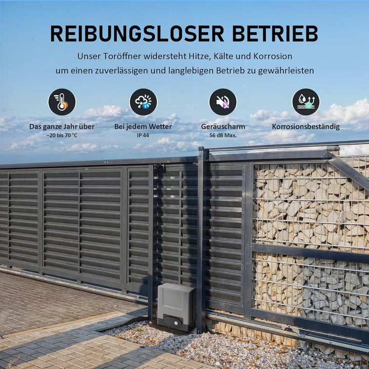 CO-Z Schiebetorantrieb Set bis 600 kg oder 12M Schiebetor Hoftorantrieb 200w Garagentorantrieb mit 2