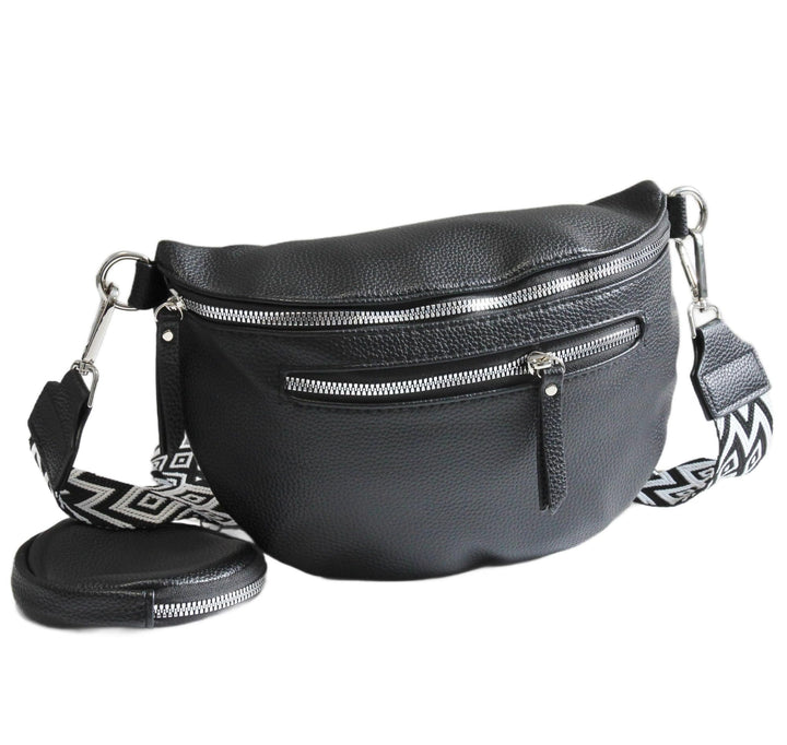 irisaa Umhängetasche Damen Crossbody Bag, 3 in 1 Schultertasche, Bauchtasche mit Reissverschluss und