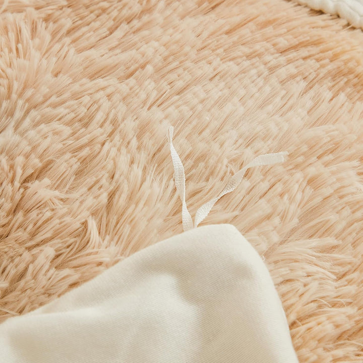 EMME Plüsch Bettwäsche Set 135x200cm Biber Flauschige Bettdecke Set für Bett Shaggy und Plüsch weich