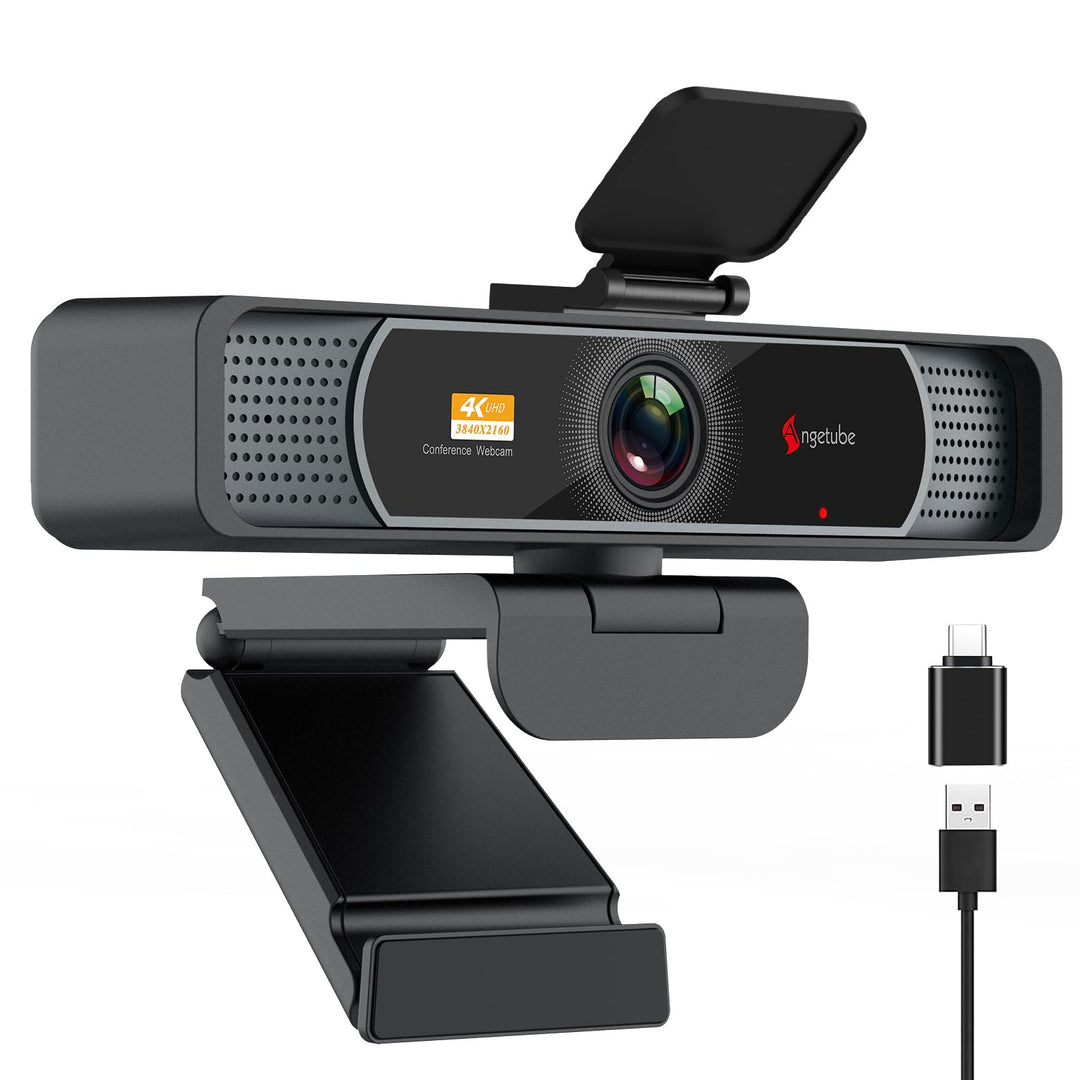 Angetube 914Max 4K Webcam - Streaming-Kamera für PC mit 120° Weitwinkel, PDAF Autofokus, Dual-Mikrof