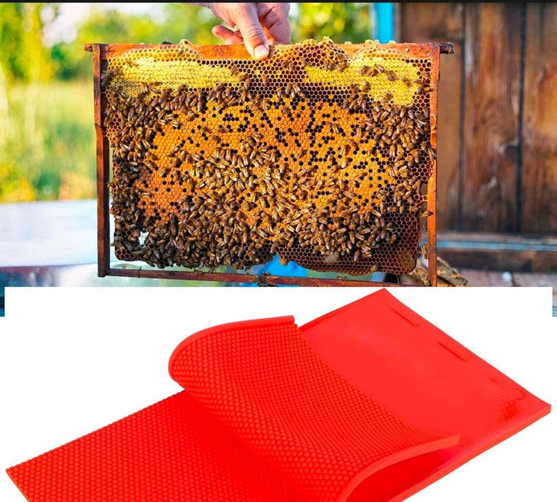 Duokon 2St. Bienenwachsblatt Bienenwachspressform DIY Rubber Comb Foundation Pressform Imkerei Press