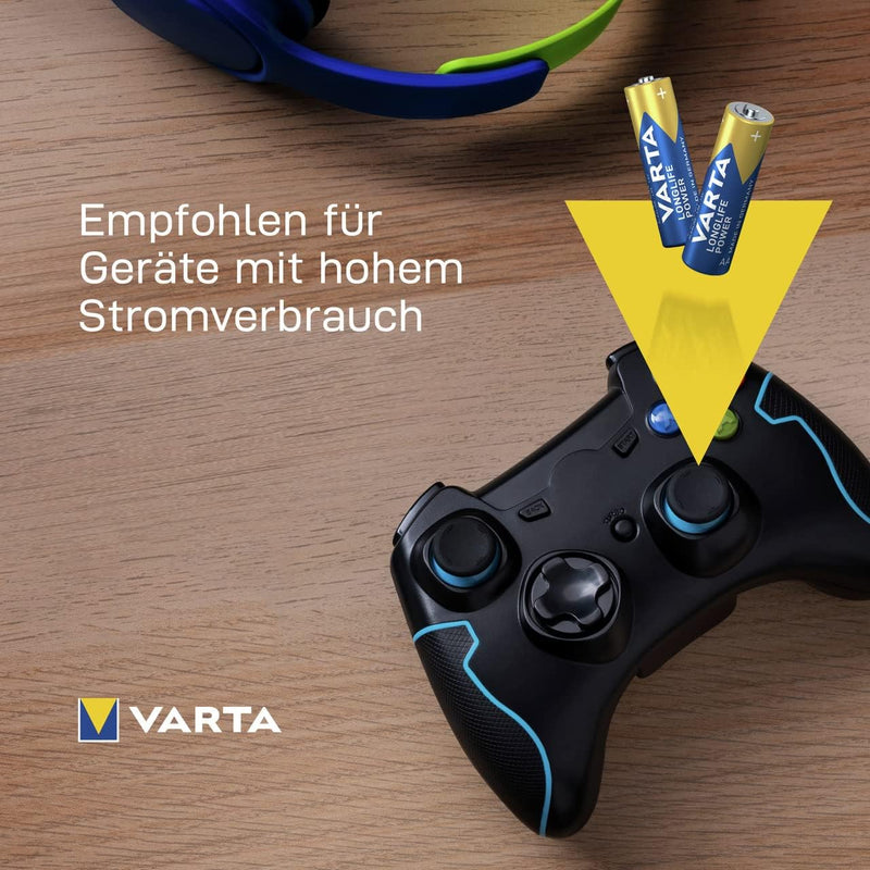 VARTA Batterien AA, 40 Stück, Longlife Power, Alkaline, 1,5V, für Spielzeug, Funkmäuse, Taschenlampe