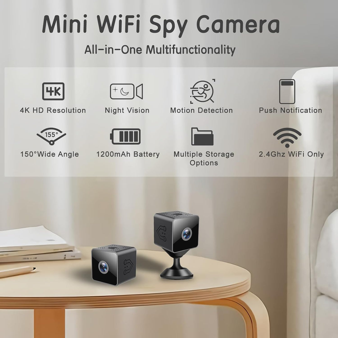 1080P WiFi Tragbare Mini-Kamera mit Nachtsicht & Bewegungserkennung, Indoor Outdoor-Sicherheitskamer