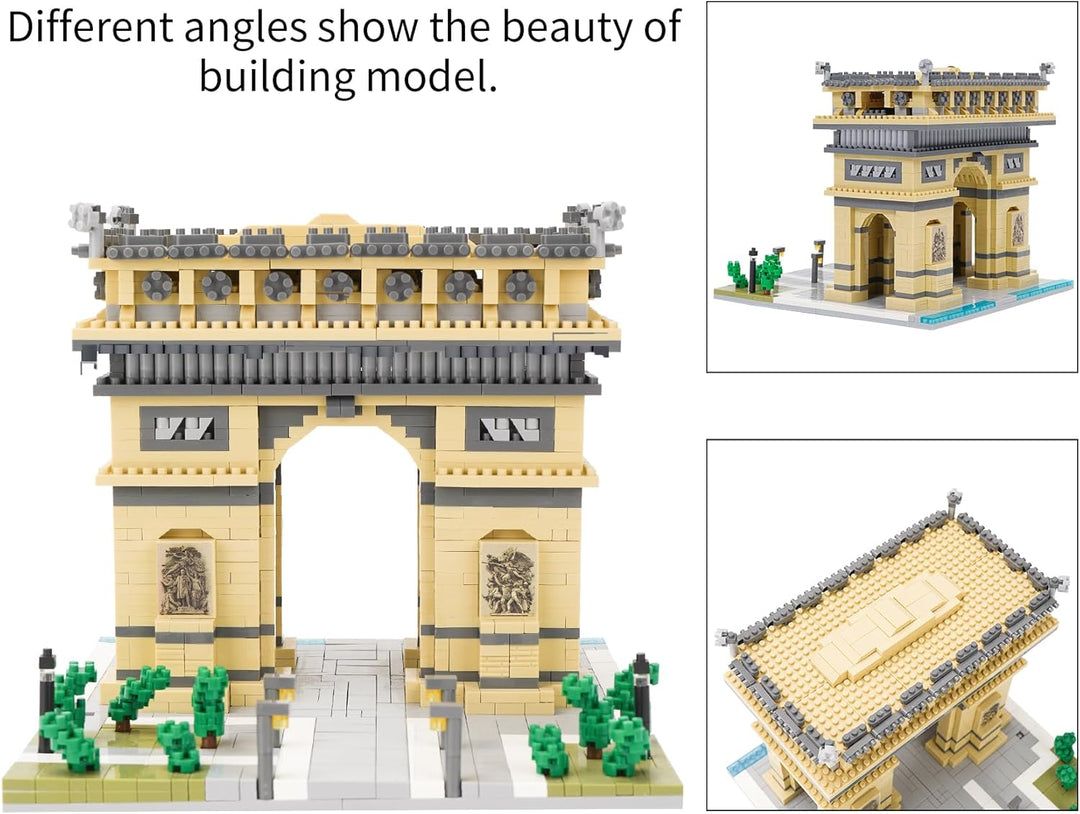 LULUFUN Baustein-Set, Arc De Triomphe Architecture Model Blocks Kit, Sammelmodell-Sets zum Bauen, Sp