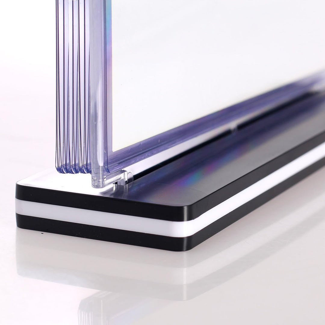 TUKA-i-AKUT 2er A4 Quer Tisch-Flipchart aus Acryl mit Basis, 12 Hüllen je T Form Desktop Flip Chart,