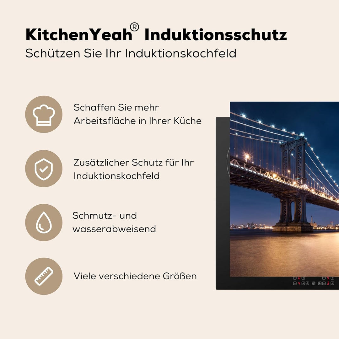 KitchenYeah© Herdabdeckplatte Einteilig Küche Herdabdeckung Induktionsfeld Ceranfeld Herdabdeckplatt